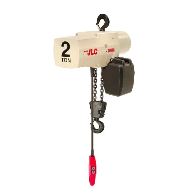 Coffing Hoists JLC Electric Chain Hoist, 2 Ton Cap., 15 Ft. Lift, 115/230V, 8 Fpm 08248W